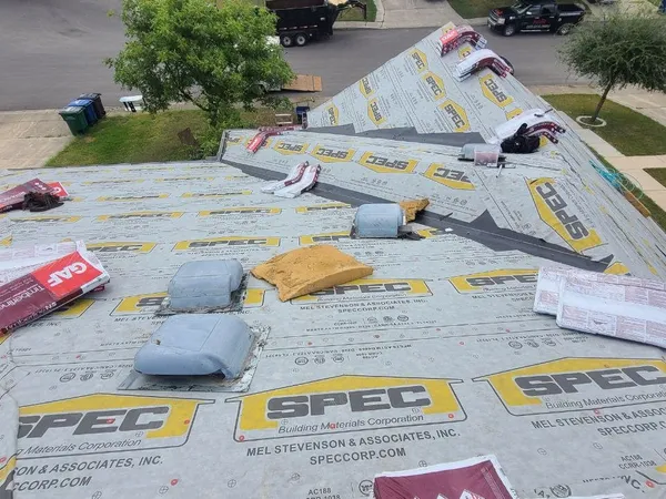 Synthetic underlayment and materials staged
