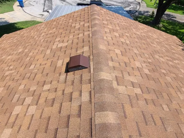 New architectural shingle roof with vents