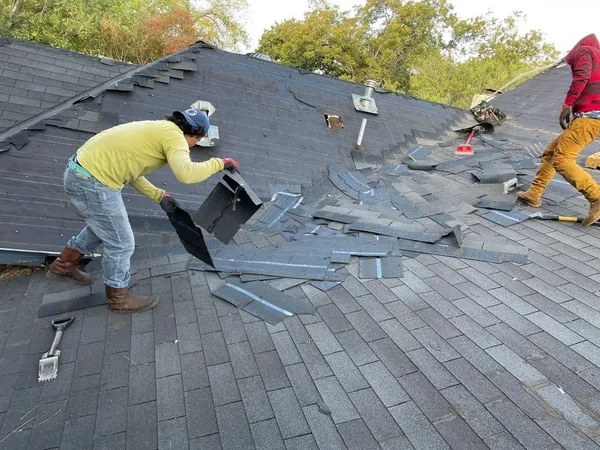 Tear-off in progress