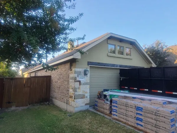 Materials delivered for a re-roof